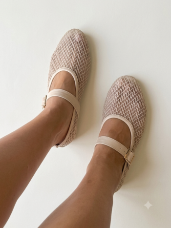 Beige VELOUR Flats