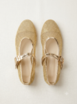 Gold VELOUR Flats